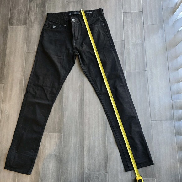 Guess Mens Slim Tapered Jeans Black Denim Size 29x30 Stretch Pants - Picture 5 of 8